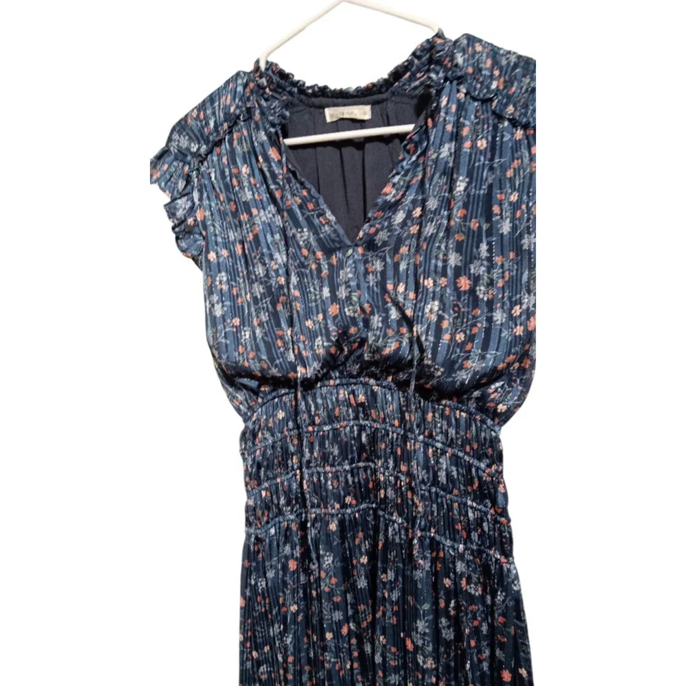 WAPG Beautiful Floral Flowy Ruffle Sleeve Dress Smocked Lined Boho Cottagecore